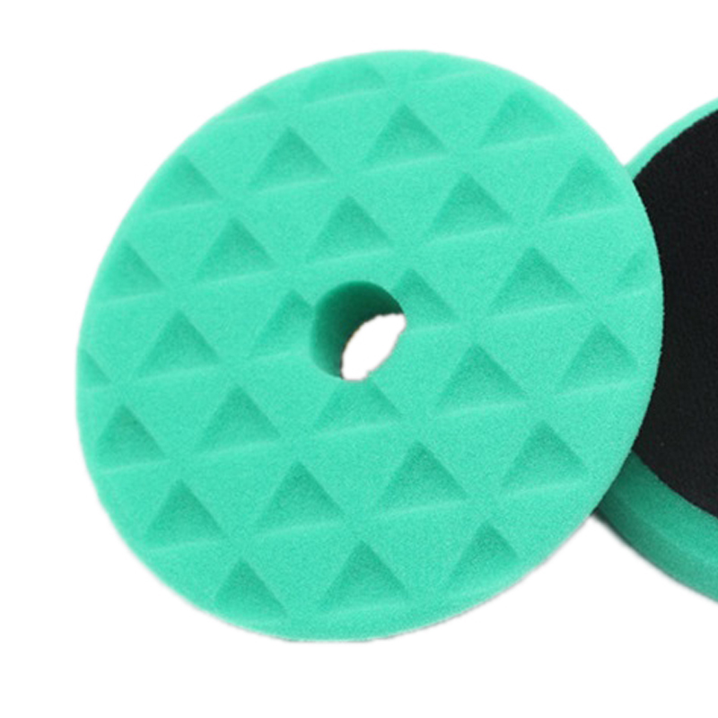 Set Mit 3 Grünen 5-zoll-autopolierscheiben, Schaumstoff-polierpads Für Poliermaschinen, Dreieck-bohradapter, Zum Reinigen Und Schleifen