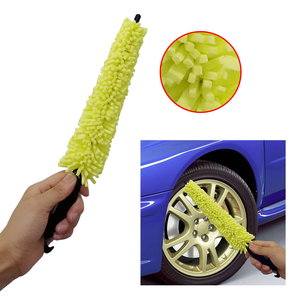 Autowaschbürste Für Kunststoffräder Und -felgen, Reinigungsbürste Mit Griff, Reifenschwamm, 2er-set, Effektive Autoreinigung.