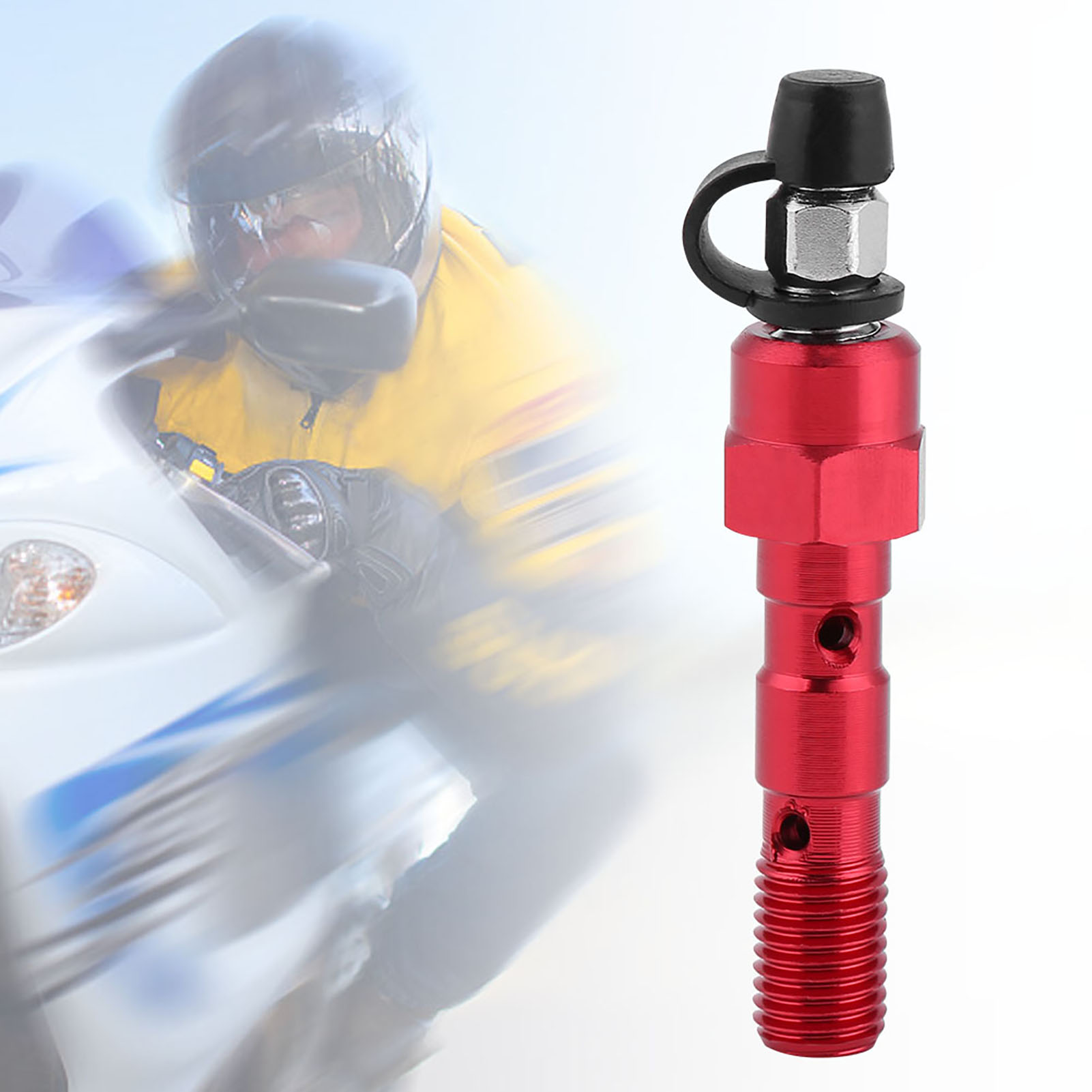 Entlüftungsschraube M10x1,25 Für Motorradbremssättel, Hohlschraube, Rote Staubkappe, Unterlegscheiben, Entlüftungsset, Motorradbremszubehör, 6-teilig
