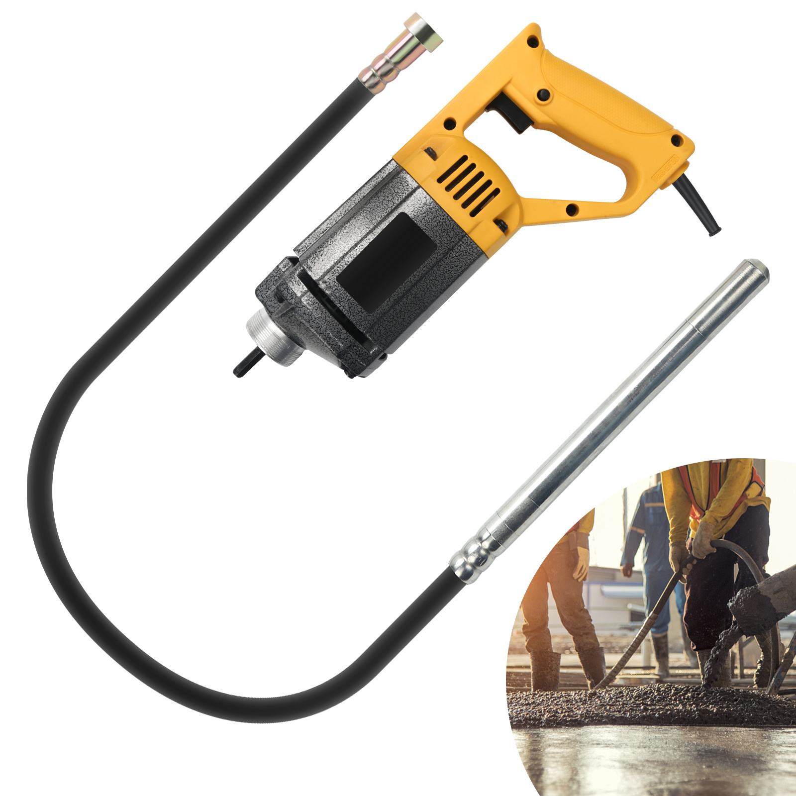 Randaco Betonrüttler 1000w Innenrüttler Rüttelflasche Flaschenrüttler 1.5m Schlauch Und Ø 35 Mm Rüttelflasche