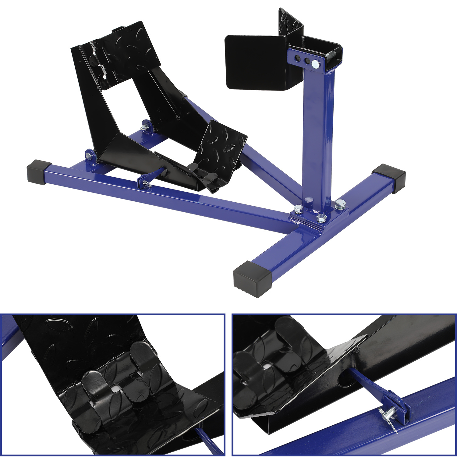 Randaco Motorradständer Vorderradhalter Aus Stahl, Radfixierung 17–21 Zoll, Breite 60–160 Mm, Blau-schwarz