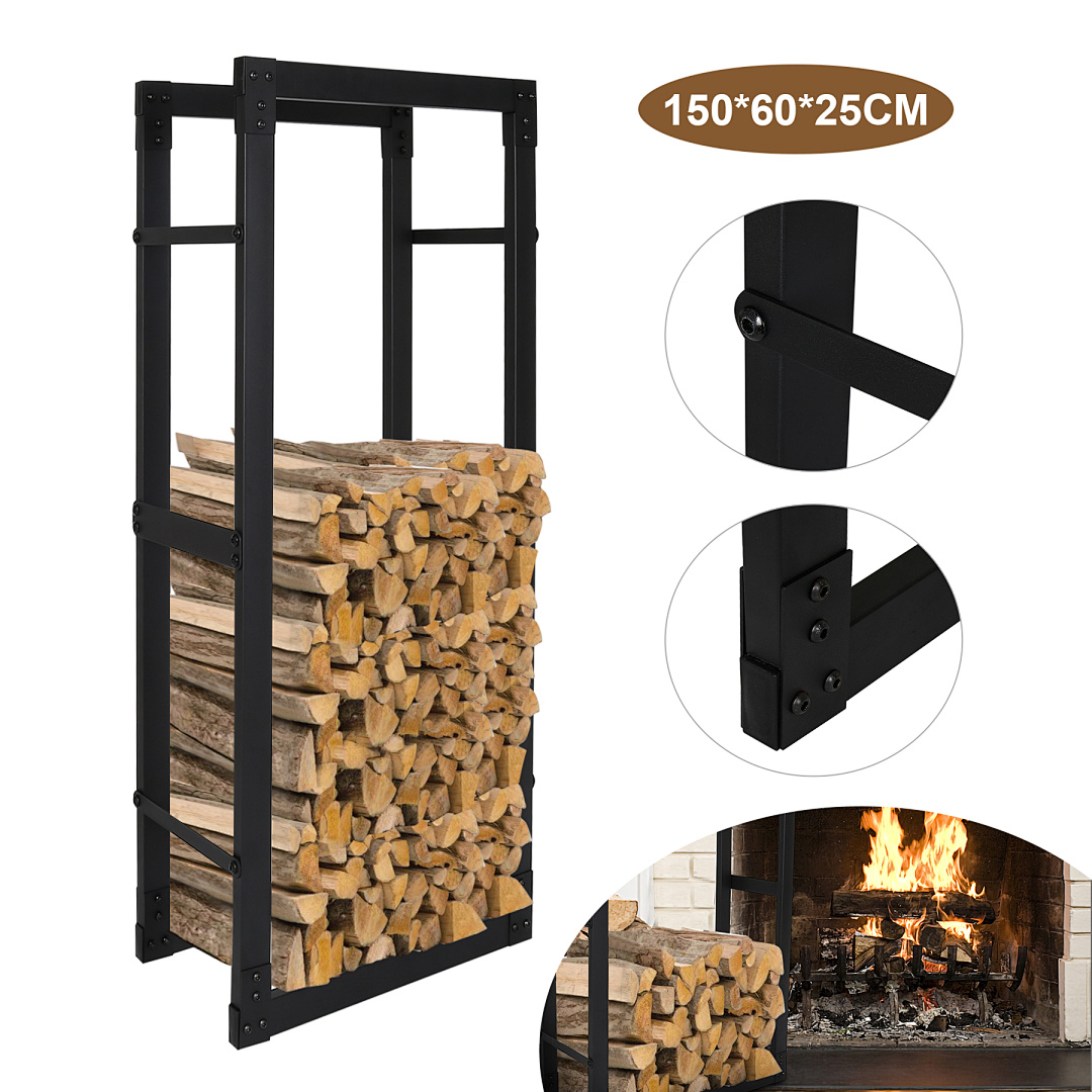 Randaco Kaminholzregal Brennholzständer 1506025cm Wetterfestem Metall Brennholz Brennholzregal
