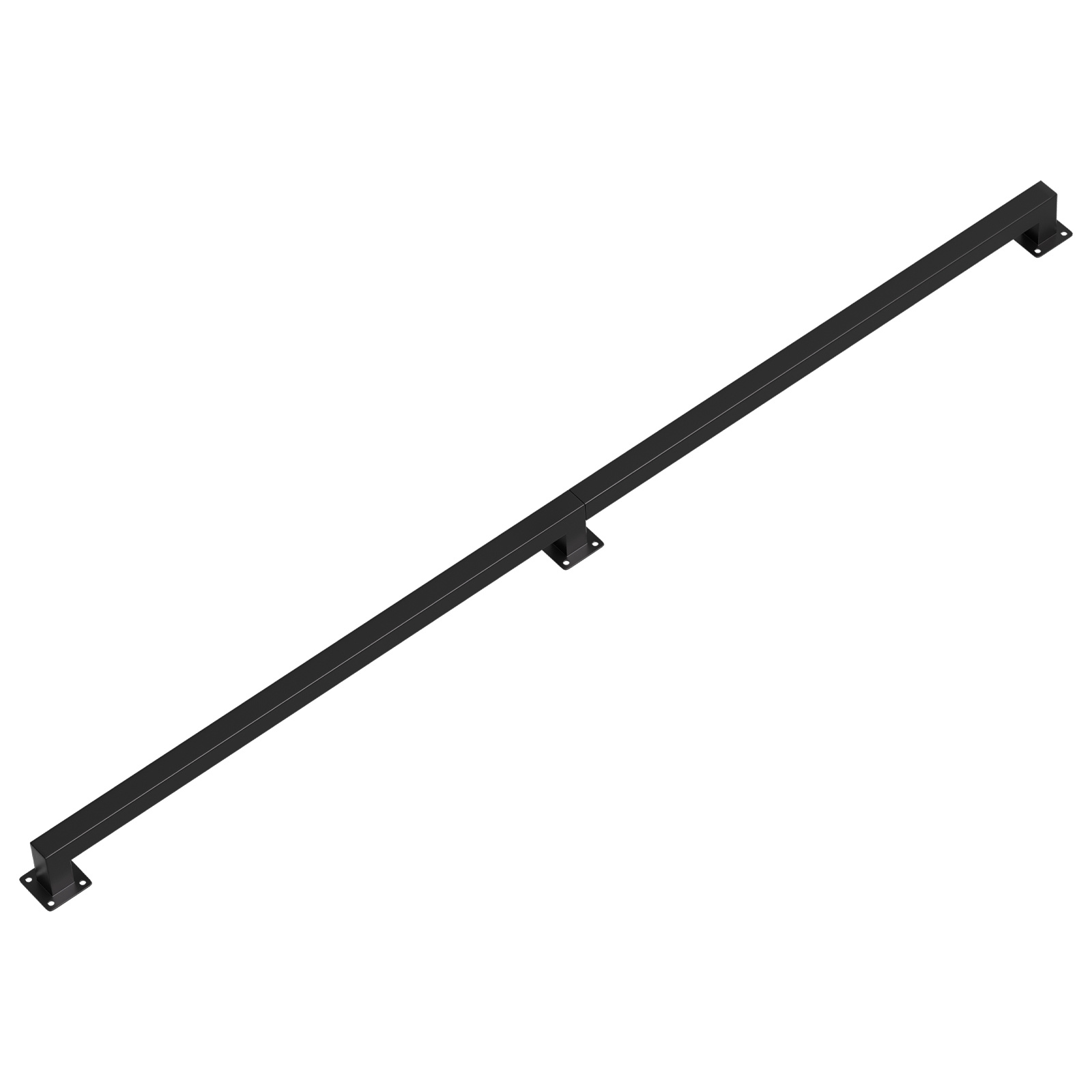 Randaco Vierkant-handlauf 120 Cm Schwarz, Treppengeländer Aus Eisen Mit Pulverbeschichtung, 30 X 30 Mm, Zweiteilig, Für Treppe Und Flur
