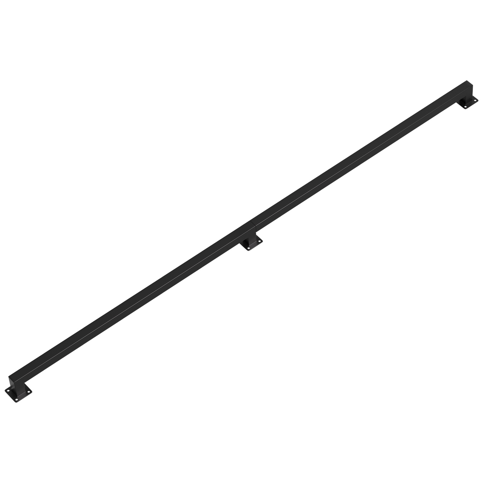 Randaco Vierkant-handlauf 180 Cm Schwarz, Treppengeländer Aus Eisen Mit Pulverbeschichtung, 30 X 30 Mm, Zweiteilig, Für Treppe Und Flur