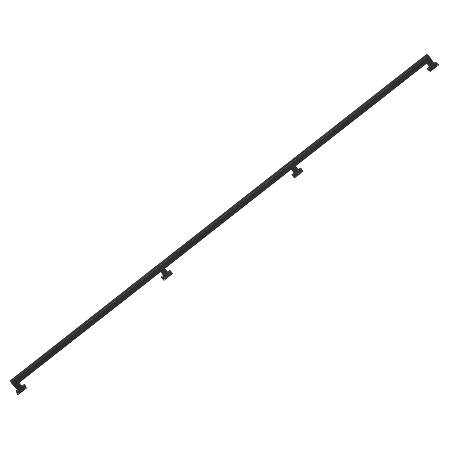 Randaco Vierkant-handlauf 360 Cm Schwarz, Treppengeländer Aus Eisen Mit Pulverbeschichtung, 30 X 30 Mm, Vierteilig, Für Treppe Und Flur