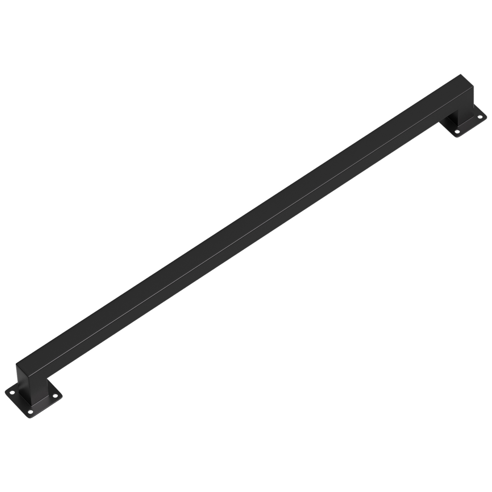 Randaco Vierkant-handlauf 80 Cm Schwarz, Treppengeländer Aus Eisen Mit Pulverbeschichtung, 30 X 30 Mm, Einteilig, Für Treppe Und Flur