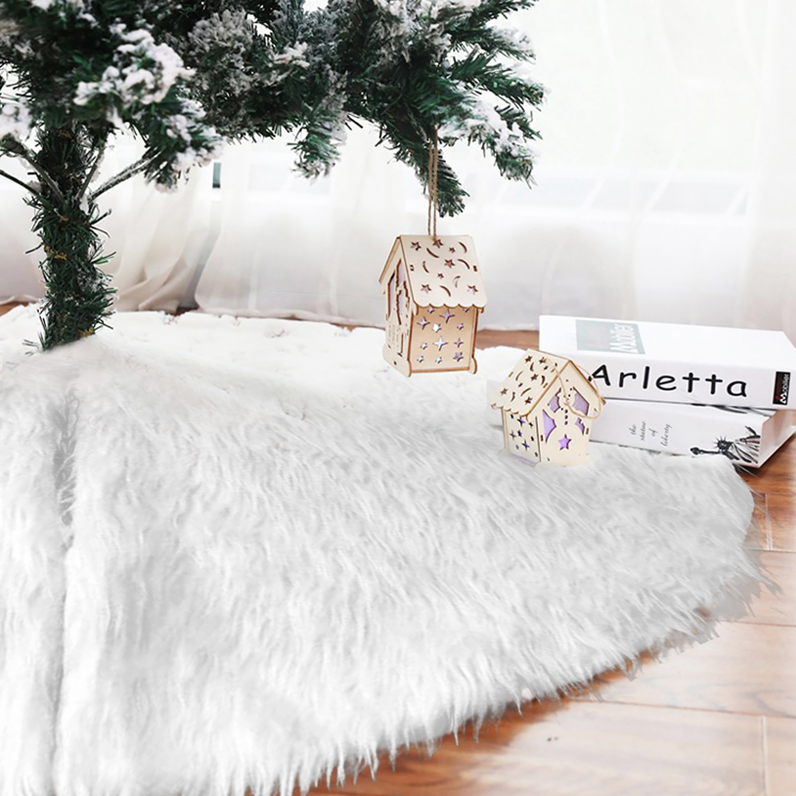Randaco Weihnachtsbaumteppich 78 Cm, Runde Plüsch Baumdecke Für Wohnzimmer, Hotel Und Weihnachtsfeier