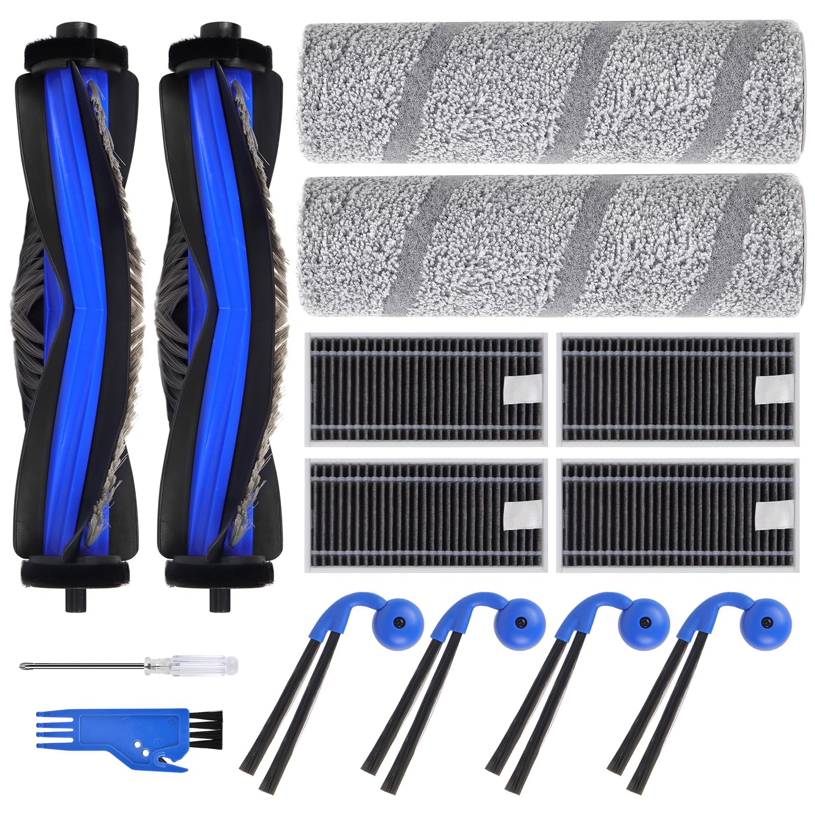 Zubehör Ersatz Für Ecovacs Deebot X11 Pro Omni, X9 Pro Omni T80s Omni, X11 Omnicyclone Saugroboter, 2 Hauptbürste, 4 Filter, 4 Seitenbürsten, 2 Bürstenrolle, 1 Reinigungsbürste