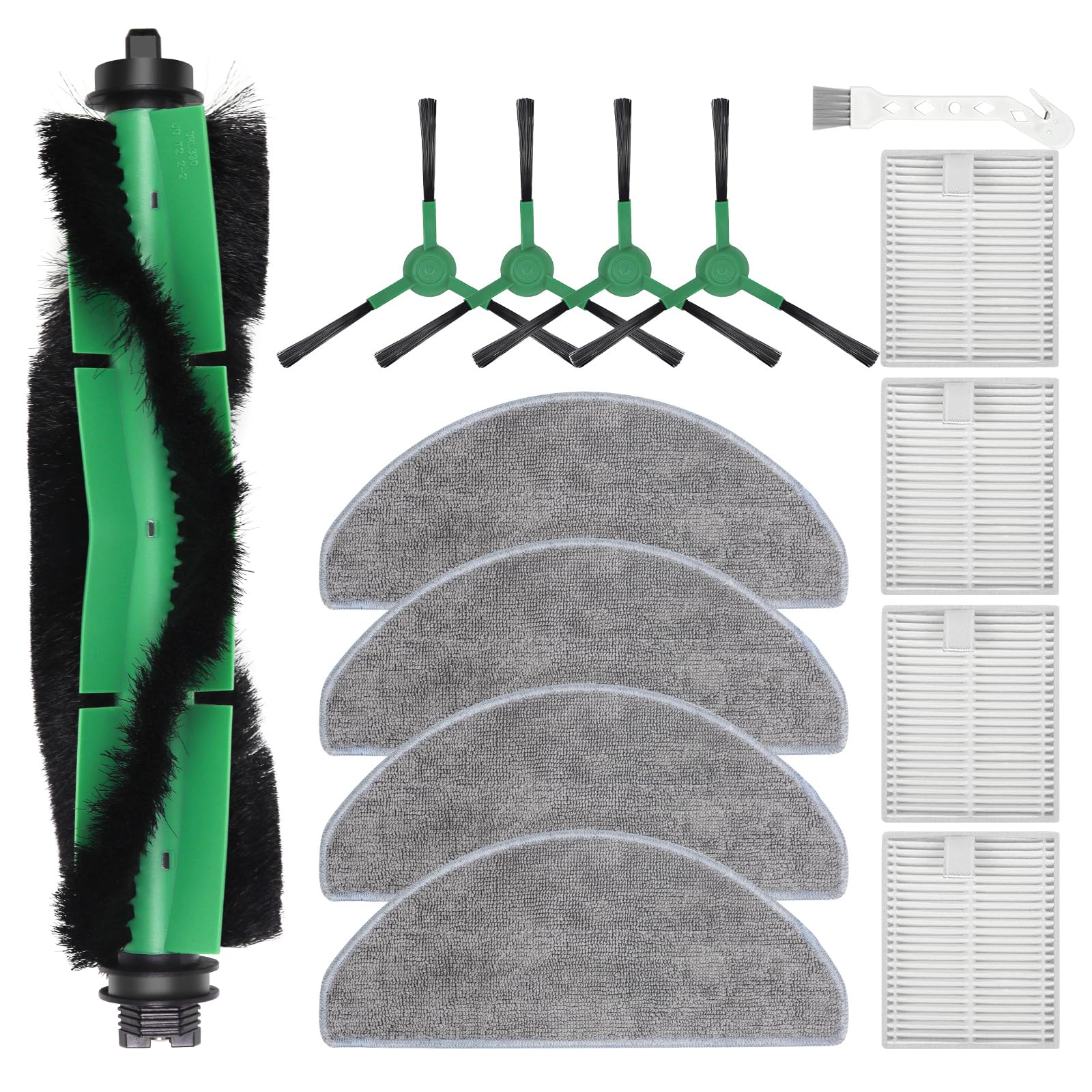 Zubehör Ersatz Für Irobot Roomba Combo Essential Saug- Und Wischroboter (y0112 Y0110 Y0512 Y0510), 105 Combo, 1 Hauptbürste, 4 Filter, 4 Seitenbürsten, 4 Mopp Wischtücher, 1 Reinigungsbürste