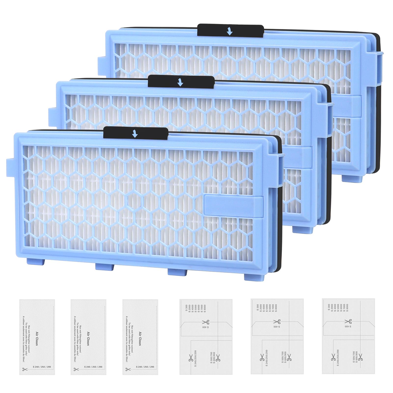 3 Sätze Ersatz Filters Für Miele Compact C1/c2, Complete C2/c3/s8340 S8360/s8380, Guard S1/l1/m1 Staubsauger, 3 Hepa-filter Mit 3 Motorfilter 3 Abluftfilter Für S4000, S5000, S6000 & S8000 Serie