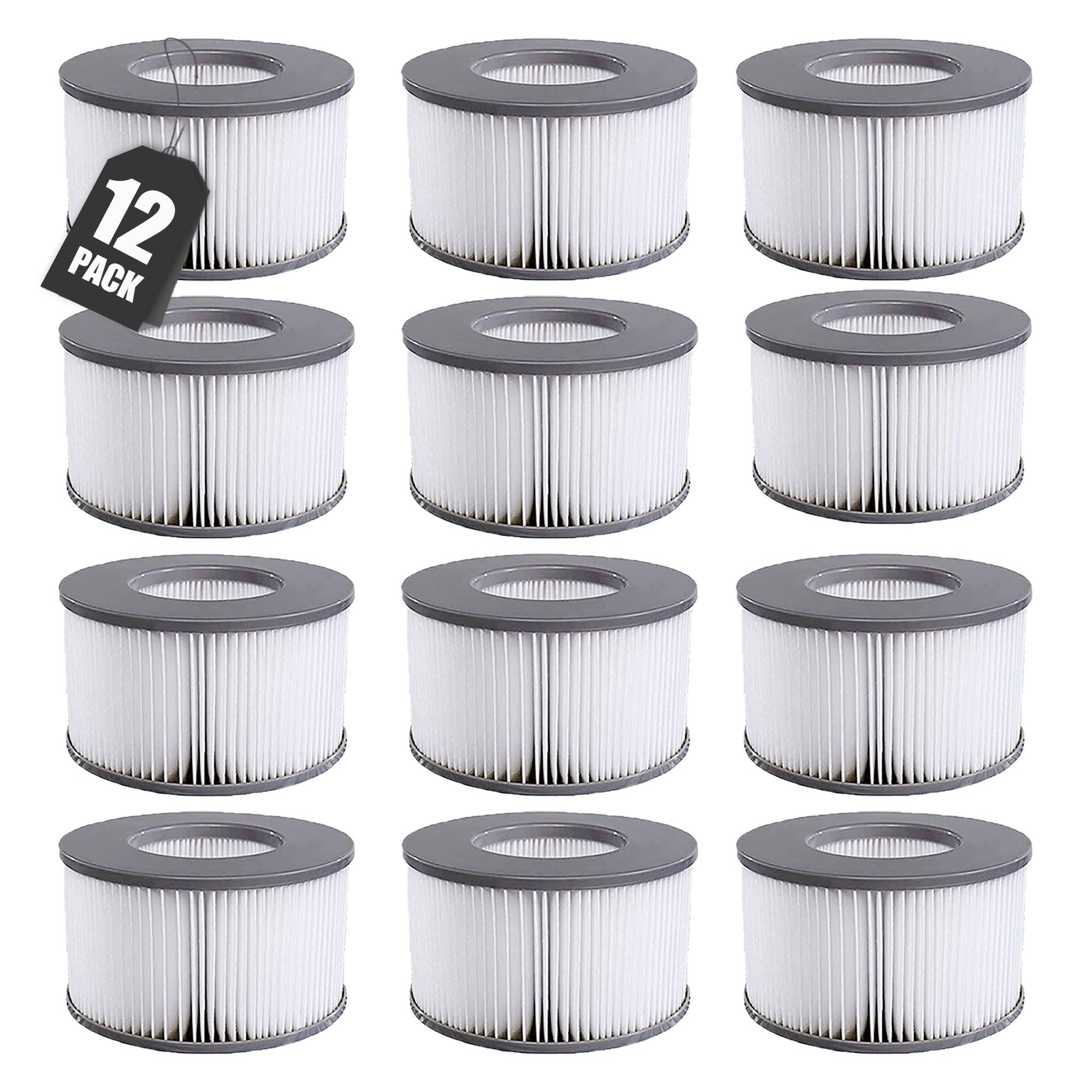 Kgc Ersatz Filterkartuschen Für Mspa Filter, Ersatzfilter Kompatibel Mit Whirlpool Mspa Modelle Ab 2020, Filterkartusche Wasserfilter Für Aufblasbare Pools,heiße U-boote Und Spa (12 Pcs)