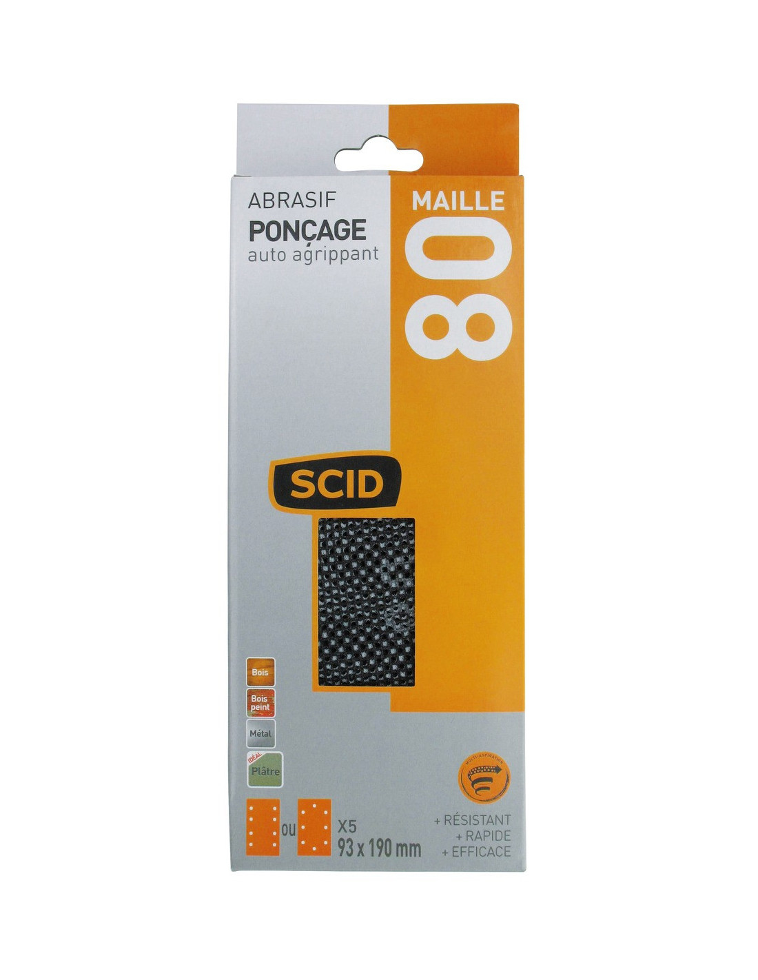 Patin Abrasif Maille G80 Abrasif Maille Durable, Grain 80 Pour Ponçage - Scid