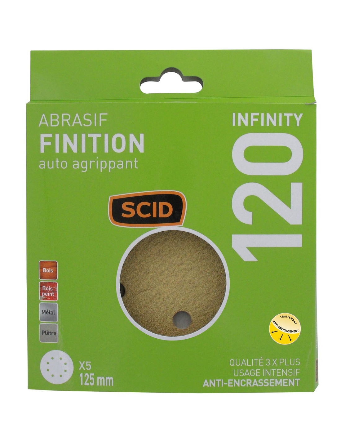 Disque Abrasif Scid Infinity G120 Ponçage Fin Multi-matériaux D125mm - Scid