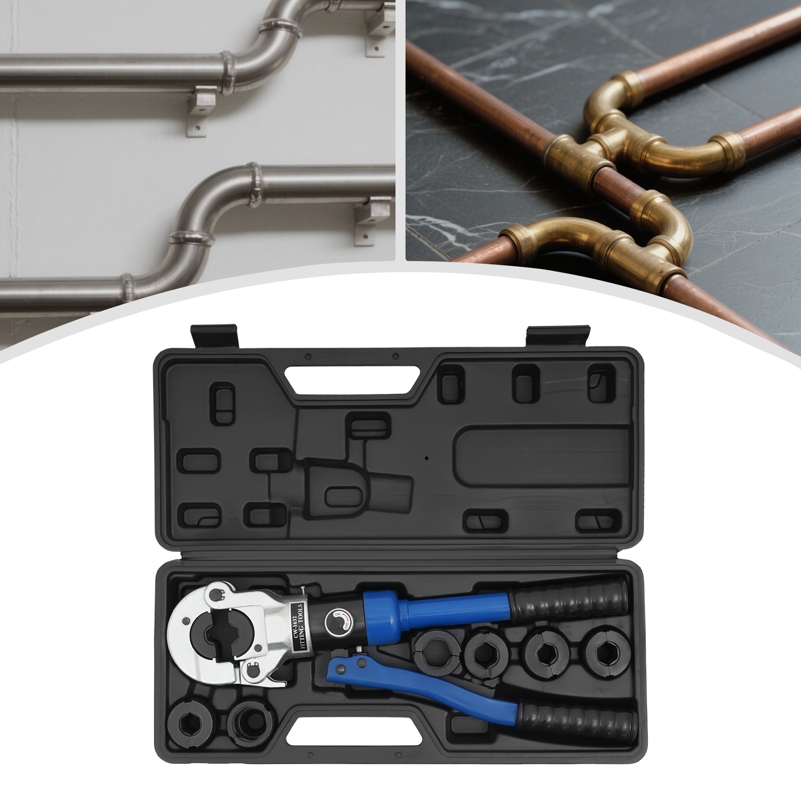 Professionelle Presszange (hydraulisch) Presswerkzeug V-contour 12-14-15-16-18-22-28 Presswerkzeug Hpz Mit Um 180° Drehbarem Kopf, Für Rohre Aus Kupfer, Kohlenstoffstahl Und Edelstahl