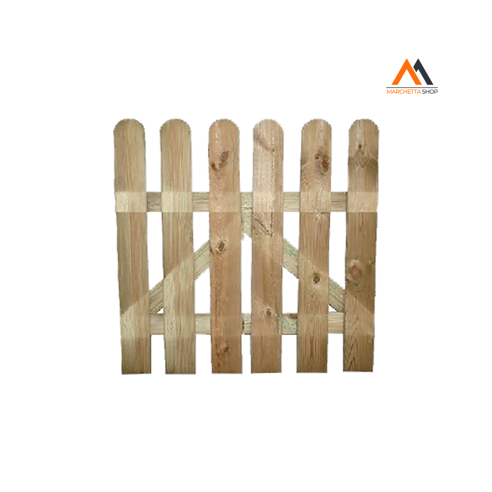Cancello In Legno 'lamelle' Cm. 100 X H.100 - 6 Lamelle 15 X
