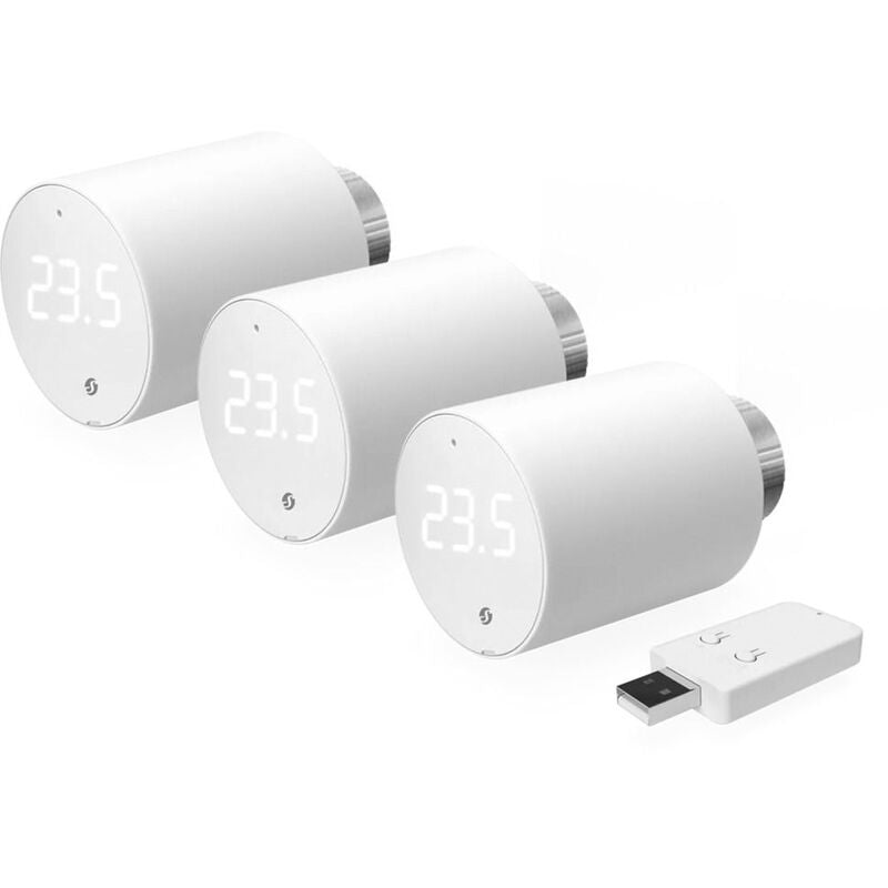 [neuwertig] B-ware Shelly Heizkörperthermostat Blu Trv 3-er Pack Bluetooth Gateway Smart Weiß