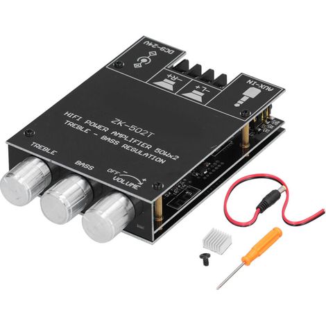 Zweikanal-stereo-bluetooth-leistungsverstärkerplatinenmodul Mit Bass- Und Höhenregelung Zk-502t