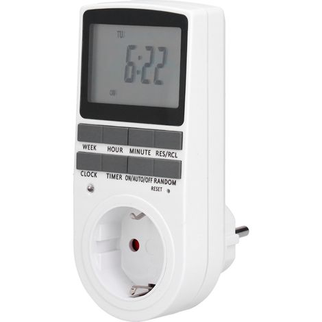 Programmierbarer Stecker, Digitaler Programmierbarer Stecker, 12h/24h/7tage-modus, Energiesparmodus Für Haushaltsgeräte Und Beleuchtung (ventilatoren Und Lampen)