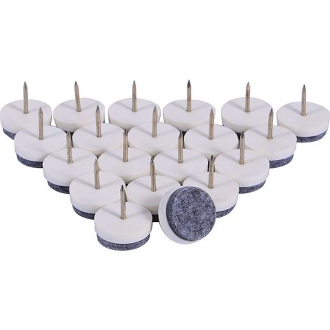 20x Filzgleiter Für Möbel, Tisch- Und Stuhlbeine, Rutschfest, Diy-nagelschutz, Weiß, 24 Mm