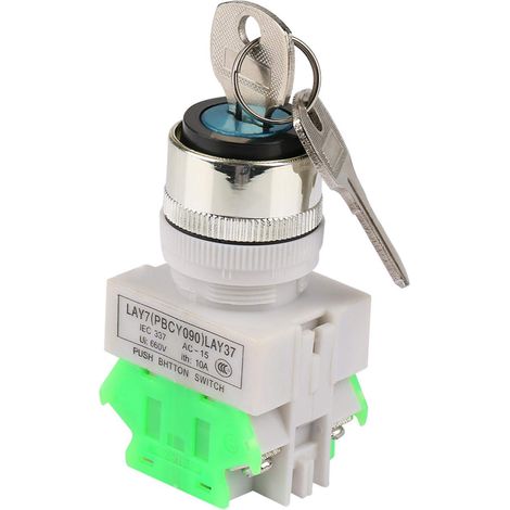 Metallener Verriegelungsschalter, 3-positionen-drehschlüsselschalter Mit 2 Schlüsseln, Lay37-20y/31 220v 5a Verriegelungsschalter, 22-mm-bohrung