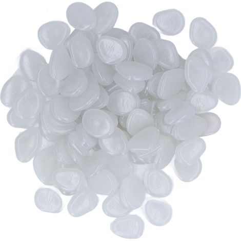 Leuchtende Kieselsteine Für Den Außenbereich, Farbenfrohe, Fluoreszierende Kiesel Für Dunkle Gärten, Höfe, Einfahrten Und Gartenwege, 100 Stück/beutel, Weiß