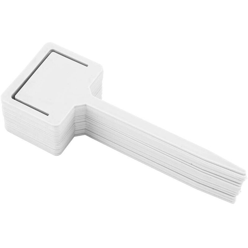 20 Stück Wasserfeste Pvc-pflanzenetiketten, T-förmige Etiketten, Bannermarkierungen, Blumennamenswerkzeug, Baumschul- Und Garten-setzlingskennzeichnungsstäbe Für Kräuter Und Gemüse (weiß)