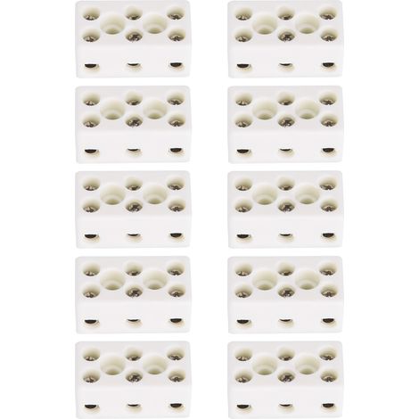 Keramische Klemmenblock-drahtverbinder, 3-polig, 24 A, 10 Stück, Hochtemperaturbeständig