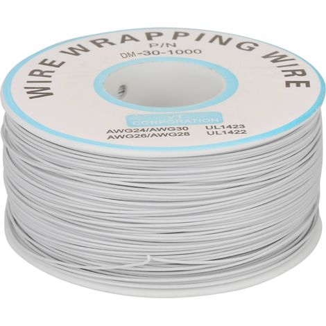 1 Rolle Verpackungsdraht, Einadriger Kupferdraht, 30awg-kabel, 0,25 Mm Kerndurchmesser (weiß)