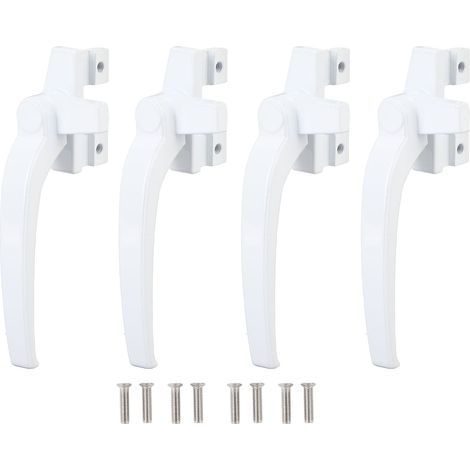 Fenstergriff Aus Aluminiumlegierung, 4-teilig, Schloss Für Innen- Und Außenschiebetüren, Vertikal, Horizontal, Links, Weiß