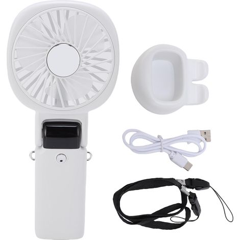 Tragbarer Ventilator, Powerbank, Leise, Nackenhalterung, Usb, Tischgerät, Für Outdoor-aktivitäten Und Reisen, Weiß