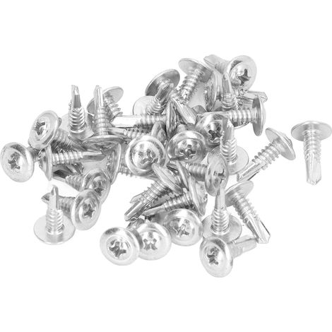 Selbstbohrende Schrauben Aus Kohlenstoffstahl Und Weißzink, 250 Stück, M4,8 X 16 Mm Für Runde Metallscheibenköpfe