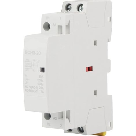 2-poliger Wechselstromschütz (2p, 1no, 1nc), 20 A, 220 V, Für Hausgebrauch, Din-schienenmontage, Sicherheitsschütz, 50/60 Hz