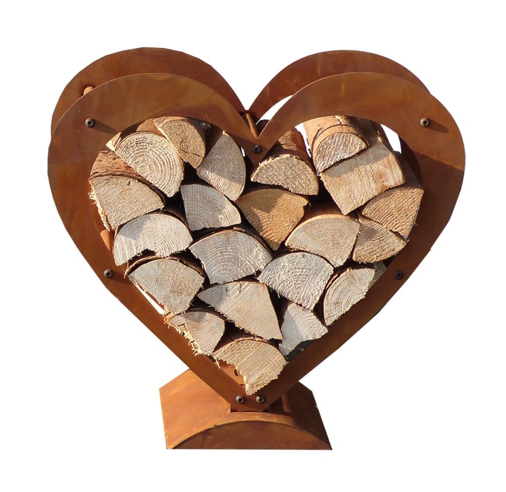 Badeko Herz Holzregal 58 x 62 x 25 cm rostbraun