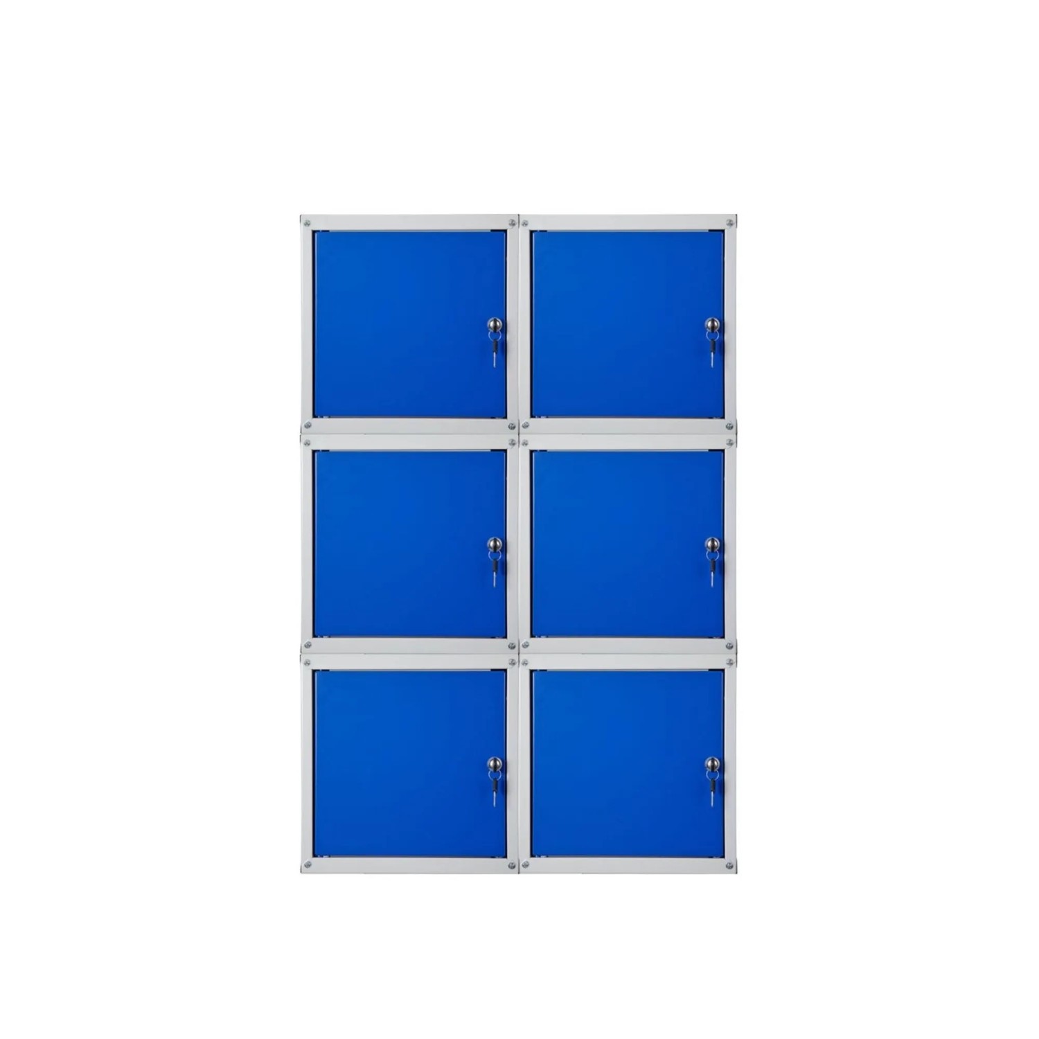 PROREGAL Mega Deal 6x Schließfachwürfel Cubic HxBxT 35 x 35 x 35 cm Grau-Blau