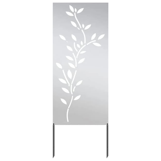 vidaXL Garten Sichtschutz-Leinwand Floral Silber 50 x 140 cm Edelstahl 876326