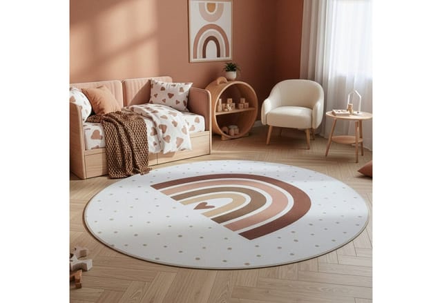 Ayyildiz Kinderteppich Coco 1132 Creme Ø 160 cm