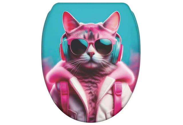 SANILO WC Sitz mit Absenkautomatik Top Fix Neon Cat