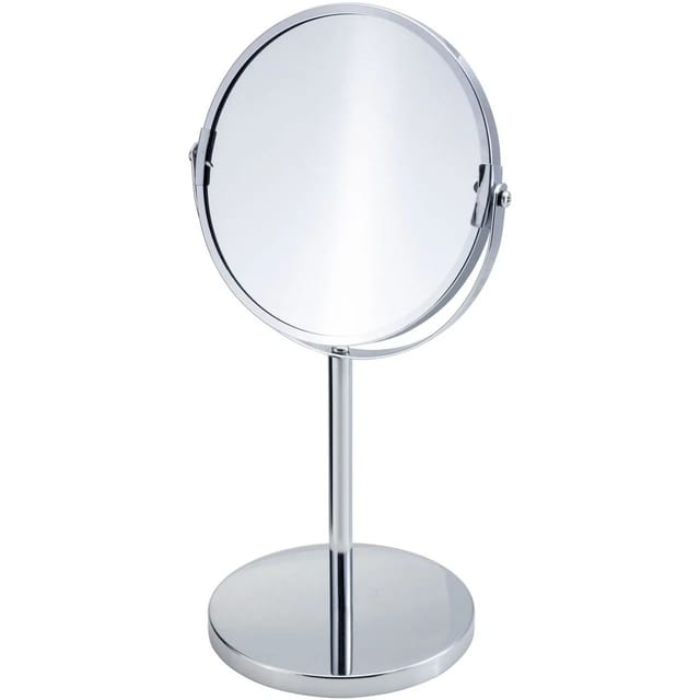 Euroshowers Tischkosmetikspiegel Chrom mit 3x Vergrößerung 16 cm
