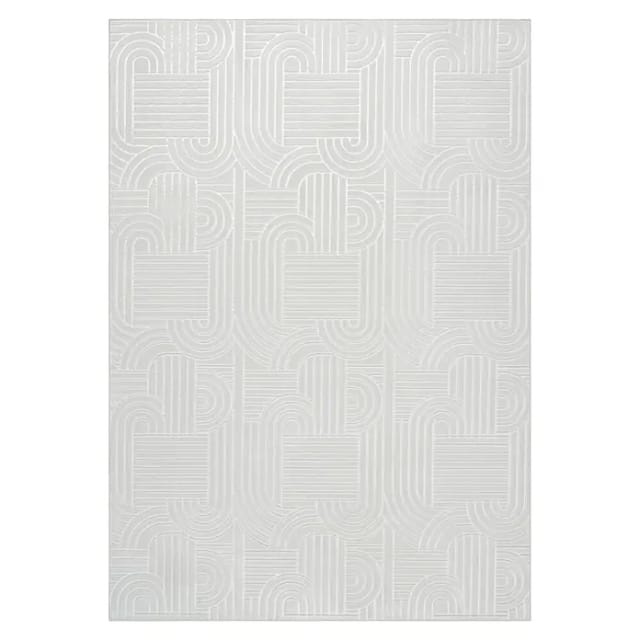 MeGusta Teppich Calma 125 Weiß 200x290 cm Pflegeleicht Modern