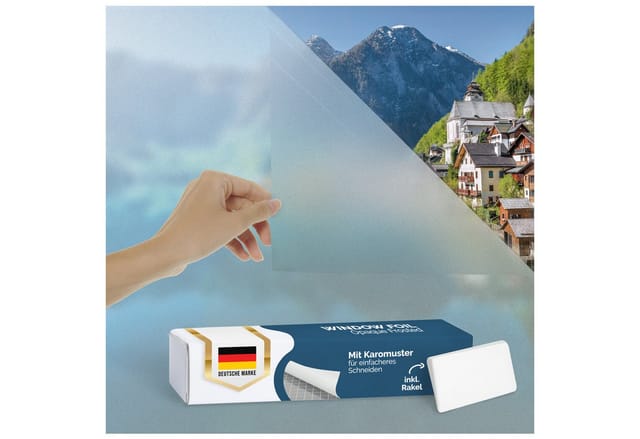 Blumtal Fensterfolie Frosted Look 30 x 200 cm Blickdicht Statisch Haftend mit UV-Schutz mit Rakel