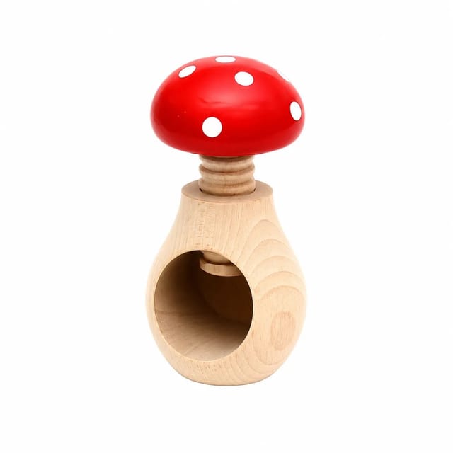 Dekohelden24 Handgemachter Nussknacker Fliegenpilz Nußknacker mit Schraubgewinde Drehnussknacker zum Nüsse Knacken Made in EU Maße L/B/H 6 x 6 x 10 cm