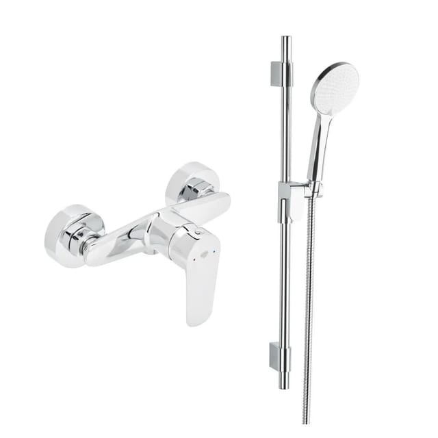 Swiss Aqua Technologies Duscharmatur Einhebel Brausebatterie Duschstange Handbrause Brauseschlauch Chrom
