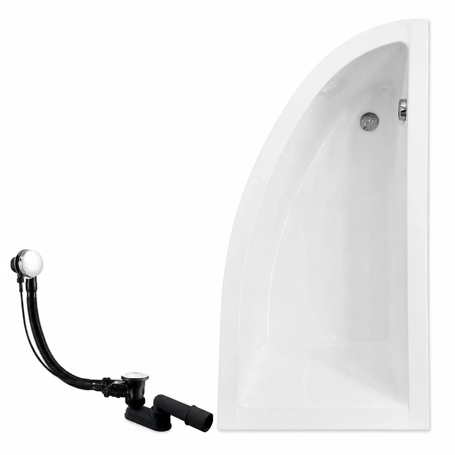 KOLMAN Badewanne Eckwanne 140 x 70 Cm Rechts Mit Styroporverkleidung Inkl. Ablauf Und Füße
