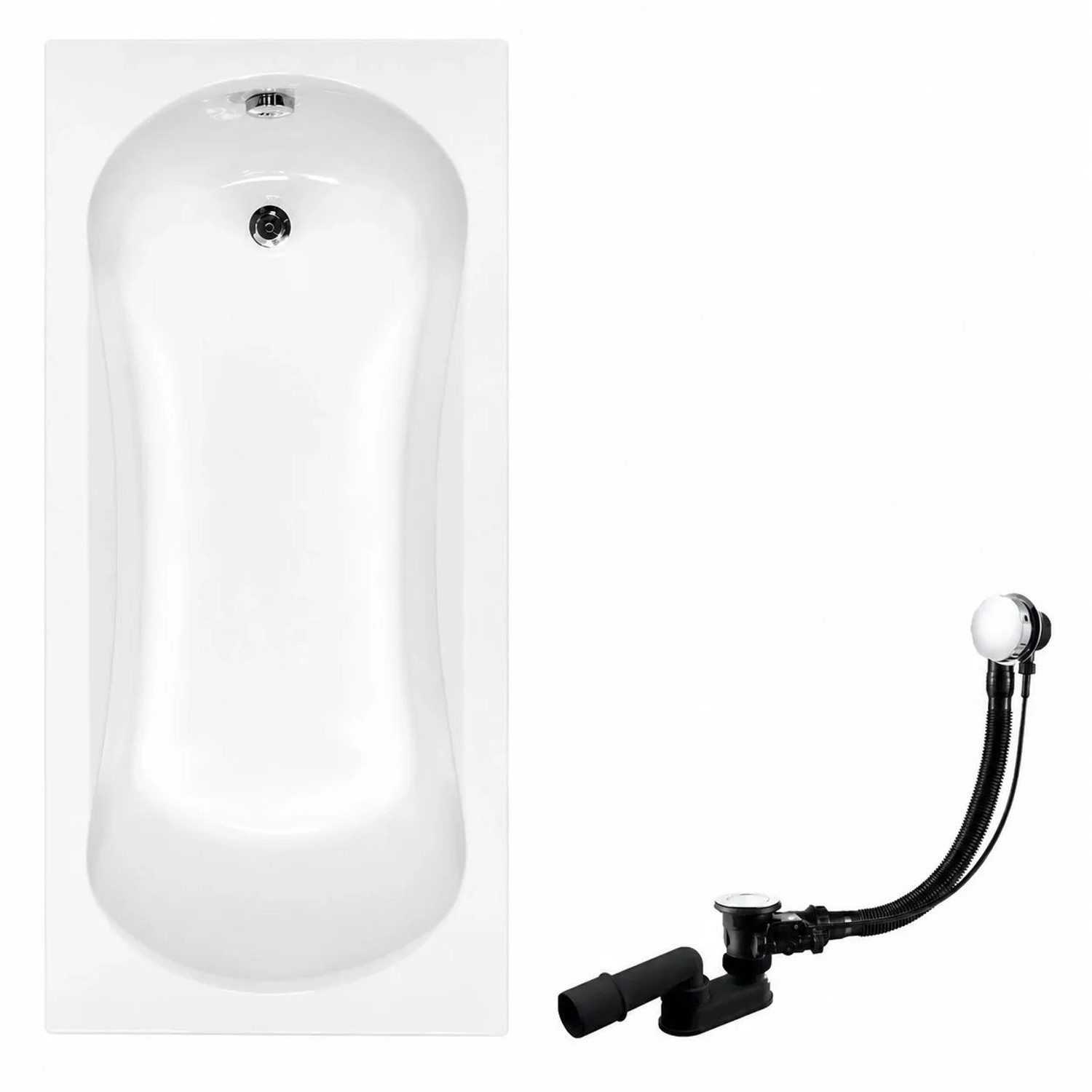 KOLMAN Badewanne Rechteck 150 x 70 Cm Mit Styroporverkleidung Inkl. Ablauf Und Füße