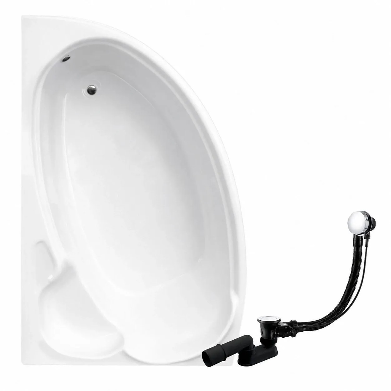 KOLMAN Badewanne Eckwanne 155 x 95 Cm Links Inkl. Ablauf Und Füße