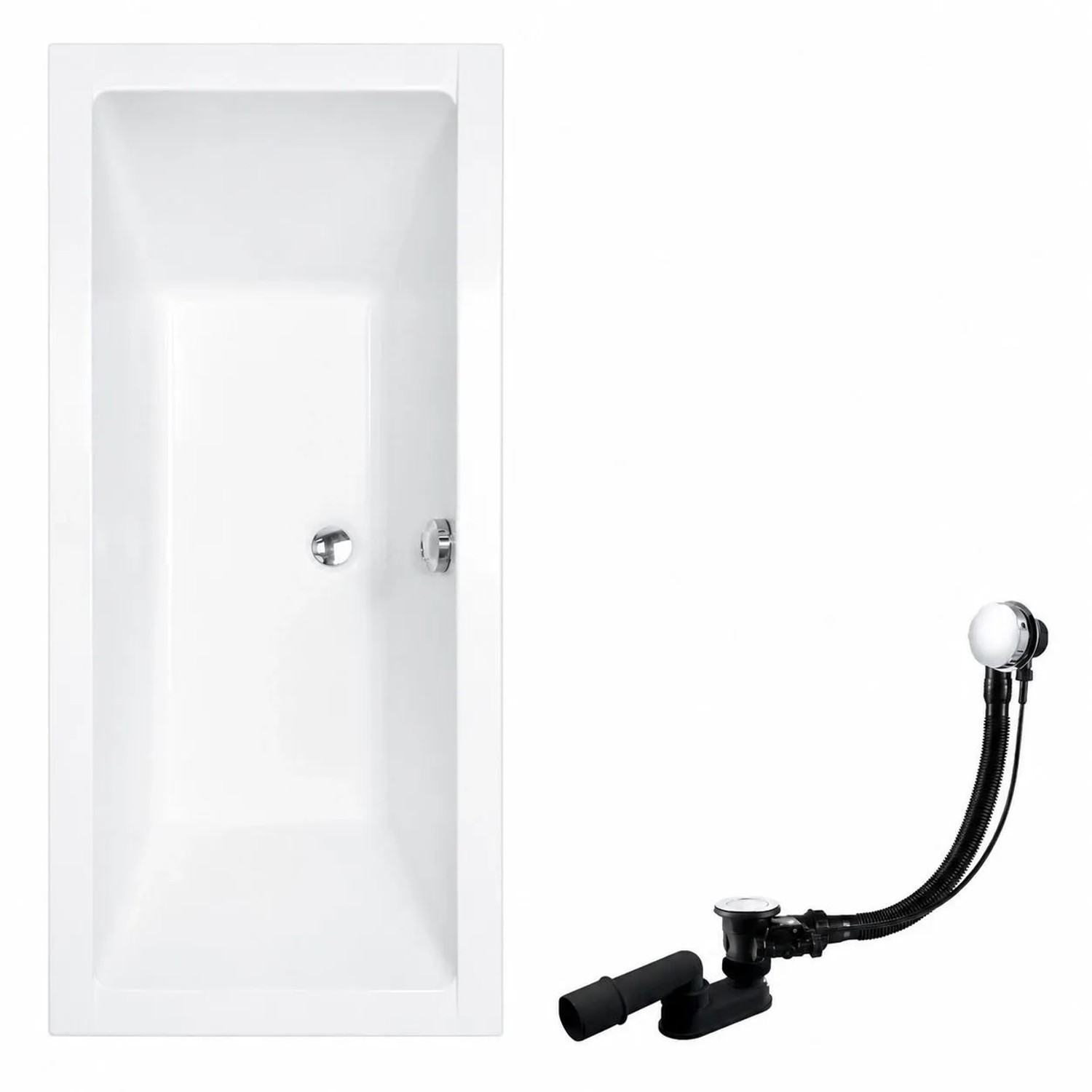 KOLMAN Badewanne Rechteck 175 x 80 Cm Inkl. Ablauf Und Füße
