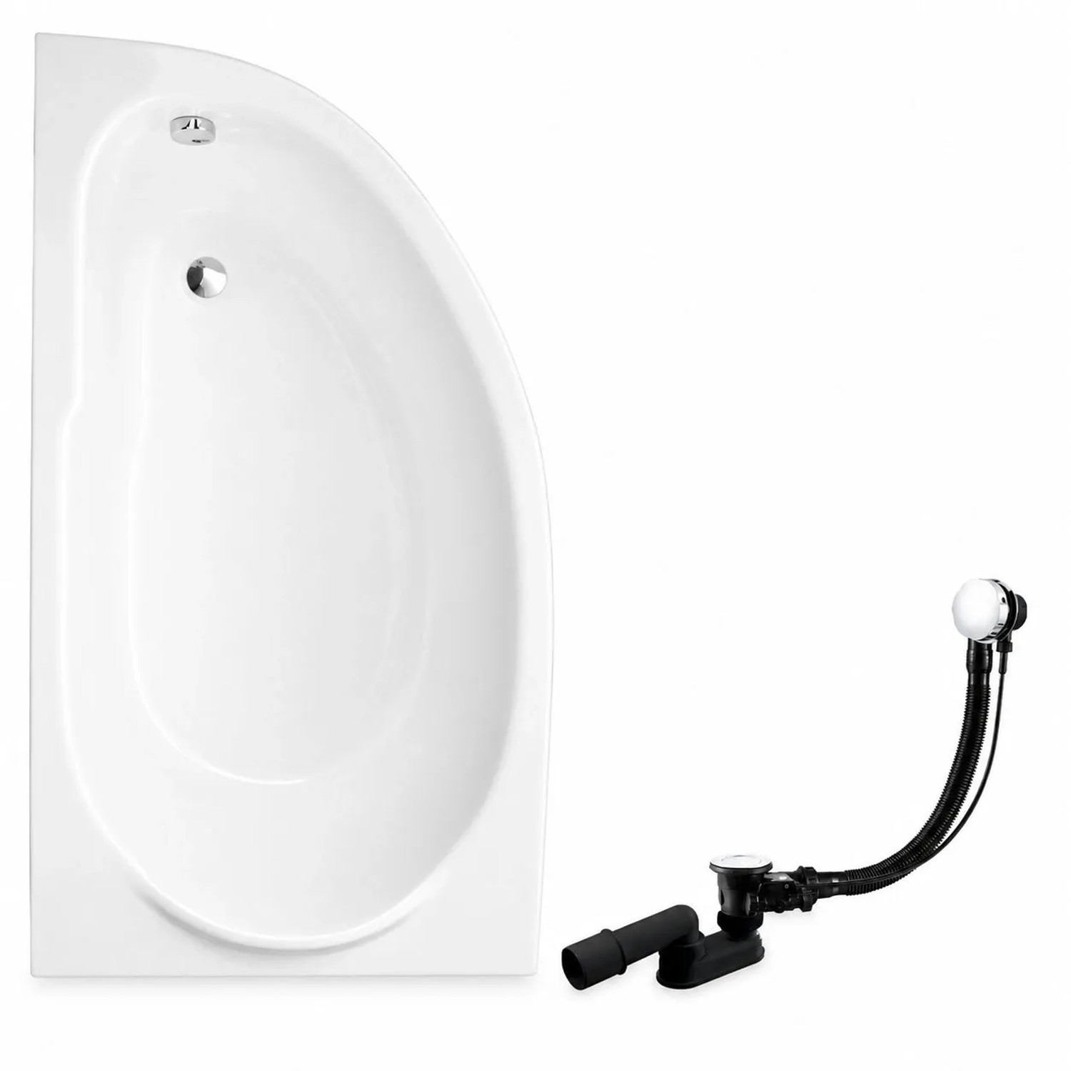 KOLMAN Badewanne Eckwanne 145 x 85 Cm Links Inkl. Ablauf Und Füße