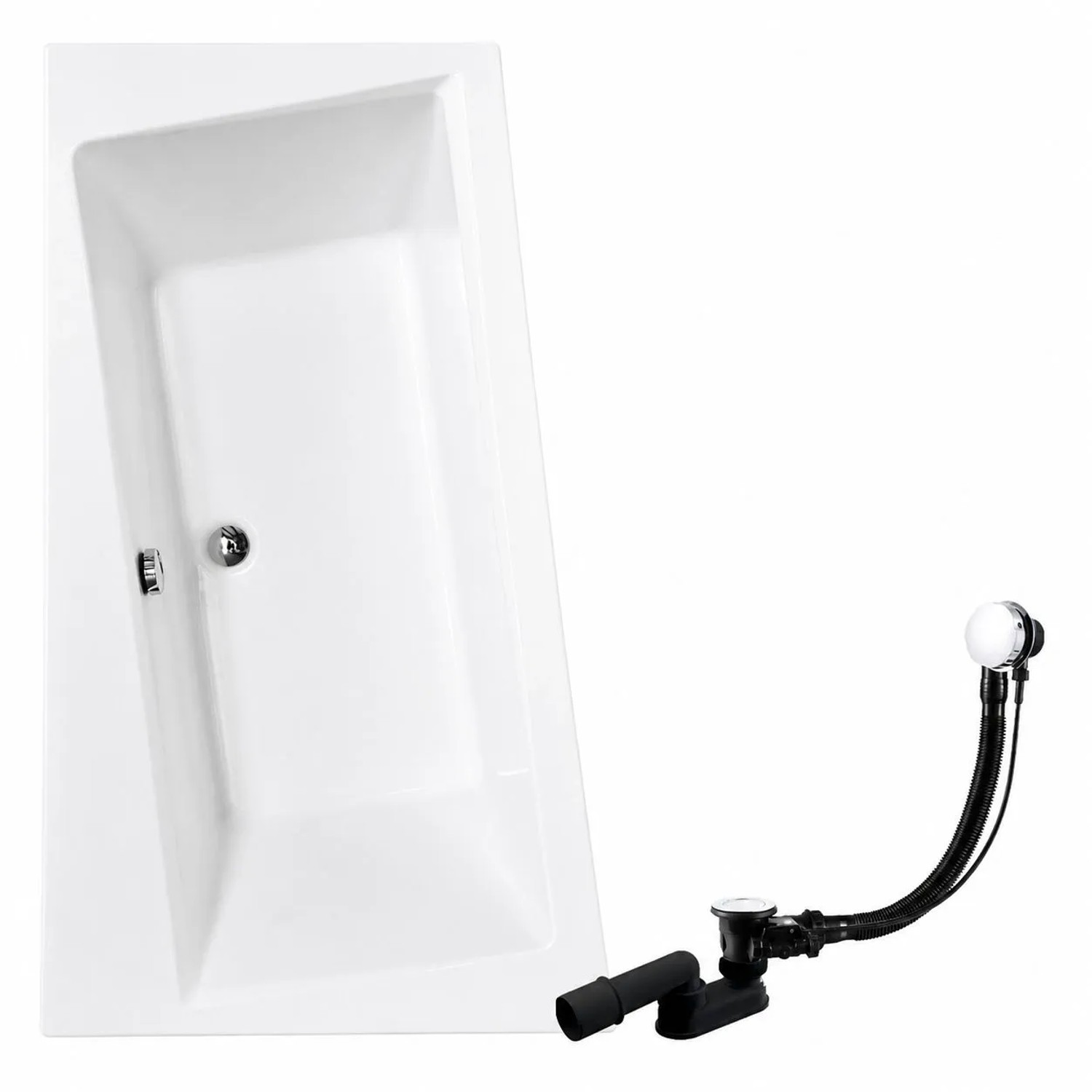 KOLMAN Badewanne Eckwanne 170 x 110 Cm Links Inkl. Ablauf Und Füße