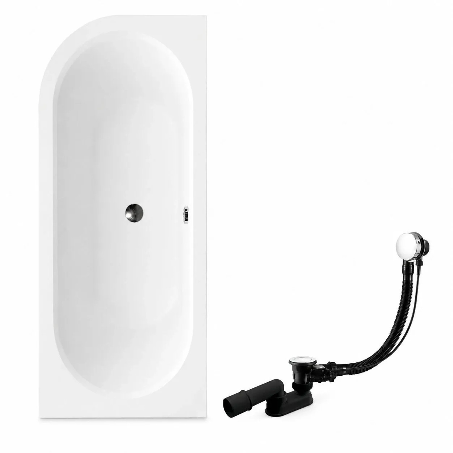 KOLMAN Badewanne Eckwanne 180 x 80 Cm Rechts Inkl. Ablauf Und Füße