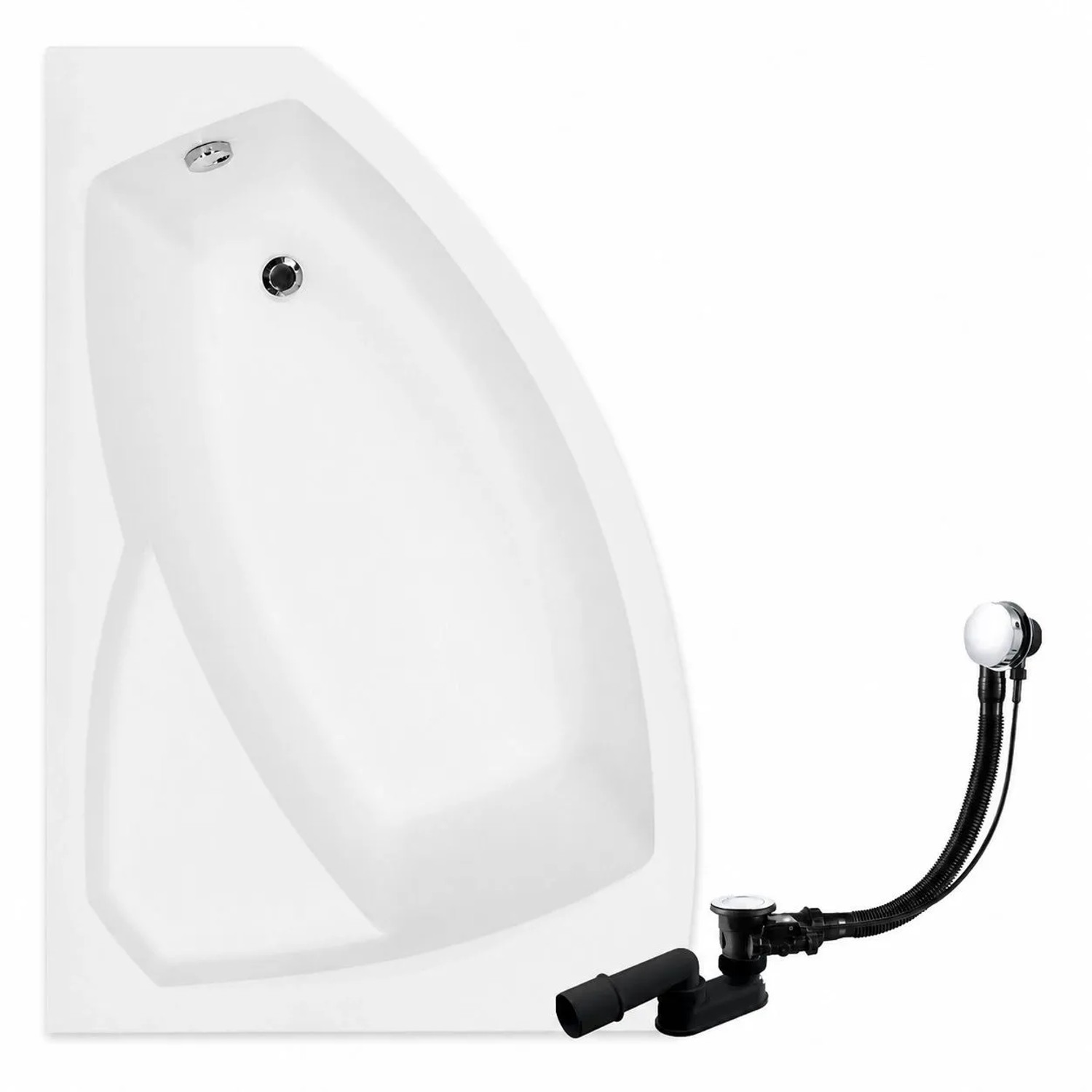 KOLMAN Badewanne Eckwanne 130 x 85 Cm Links Inkl. Ablauf Und Füße